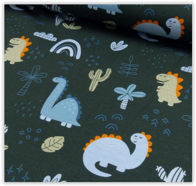 Baumwoll Jersey Druck Dino World by Jessy Sewing