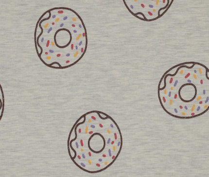 Baumwoll Jersey Druck Glitzer Donuts