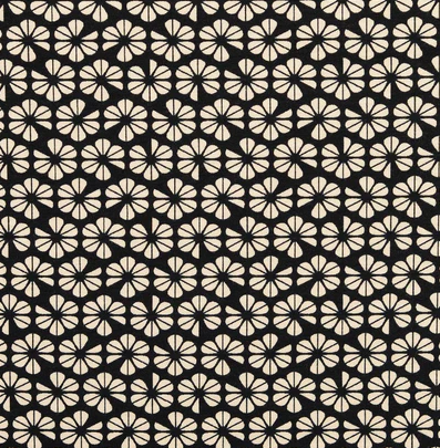 Baumwoll-Jersey Stoff Blume schwarz