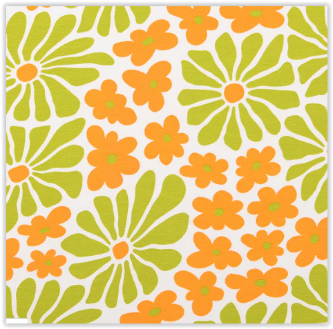 Baumwoll-Jersey Stoff Rotationsdruck Blume grün