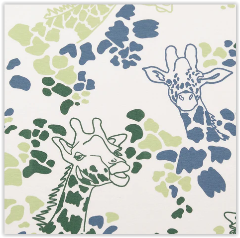 Baumwoll-Jersey Stoff Rotationsdruck Tiere grün