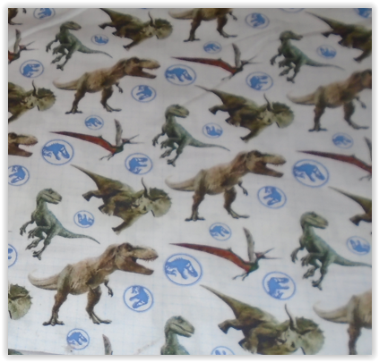 Baumwoll weiss/Dinosaurier