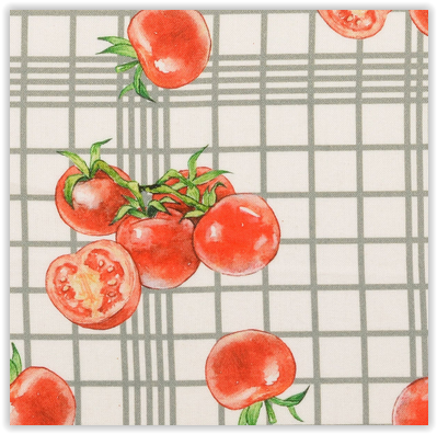 Cretonne Stoff Merzeresiert Tomaten grau