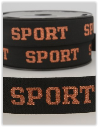 IRISIERENDES GUMMIBAND `SPORT` 32mm