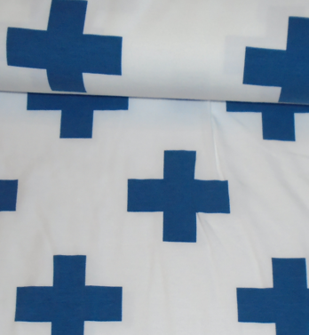Jersey weiss/blau Kreuz