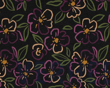 JERSEY MELANGE FLOWERS - ANTHRACITE MELANGE
