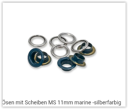 Ösen mit Scheiben MS 11mm marine -silberfarbig