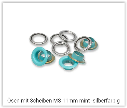 Ösen mit Scheiben MS 11mm mint -silberfarbig