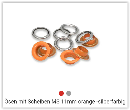 Ösen mit Scheiben MS 11mm orange -silberfarbig
