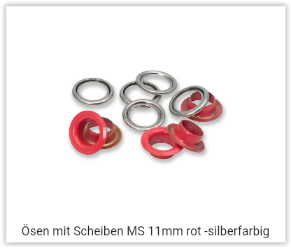 Ösen mit Scheiben MS 11mm rot -silberfarbig