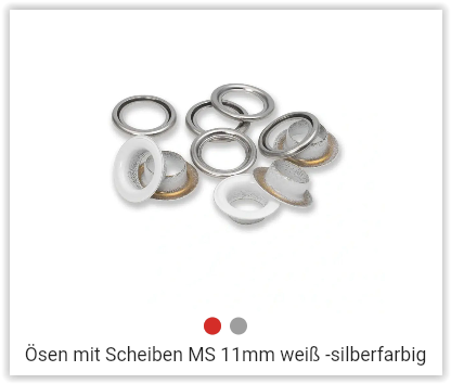 Ösen mit Scheiben MS 11mm weiß -silberfarbig