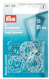 Prym Annäh-Druckknöpfe KST 21 mm weiss
