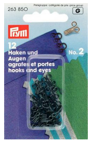 Prym Federhaken und Augen MS 2 schwarz