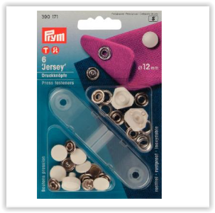 Prym NF-Druckknopf Jersey glatte Kappe MS 12 mm weiß