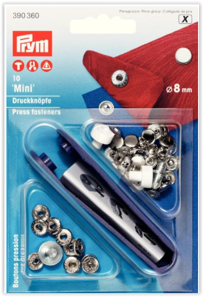 Prym NF-Druckknopf Mini MS 8 mm silberfarbig