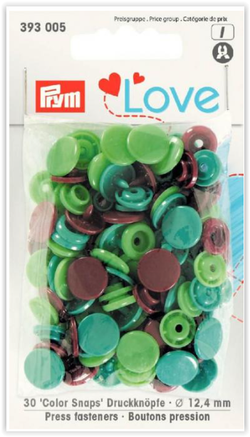 Prym Prym Love Druckknopf Color KST 12,4mm grün/hellgrün/braun