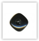 RAUTE KNOPF 2 LÖCHER 18mm schwarz
