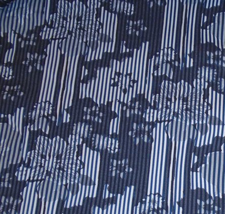 JACQUARD marine Blumen streifen