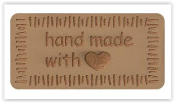 VENO Applikation Handmade with Love Beige