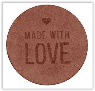 VENO Applikation Wildlederimitat Made with Love altrosa