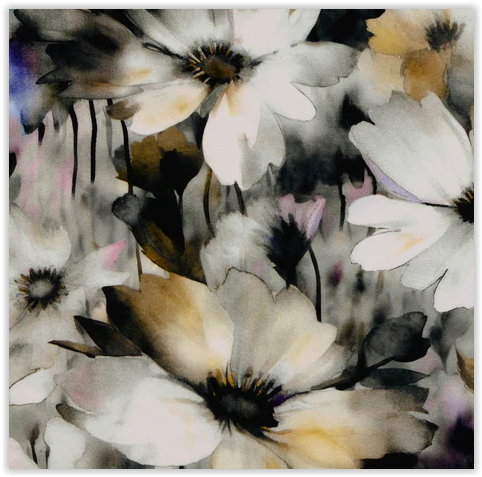 Viskose Webware Stoff Blume grau